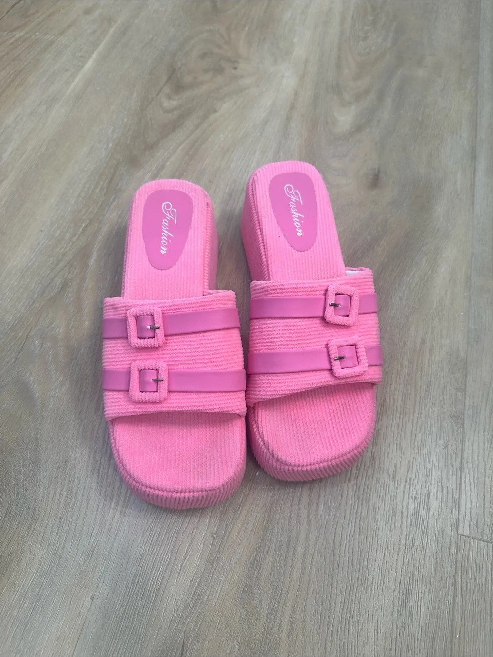 Fashion Pink Platform Slide Sandals for Women